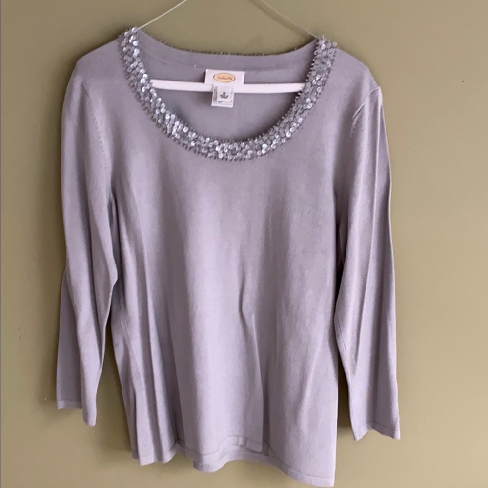 Gray cocktail shirt from Talbots